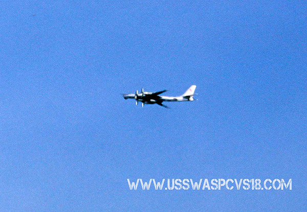 Russing Bear flyover USS Wasp CVS 18